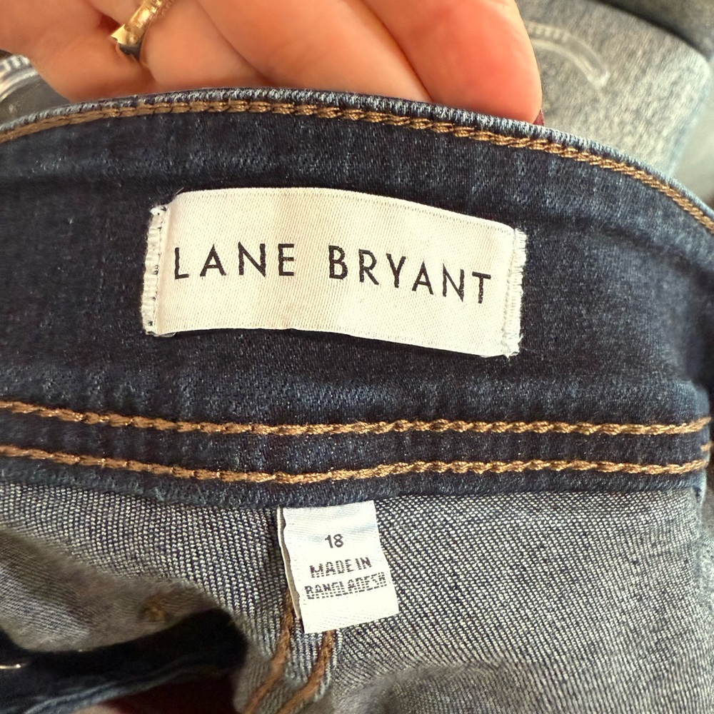 Lane Bryant Blue Denim Jeans with Contrast Stitching
